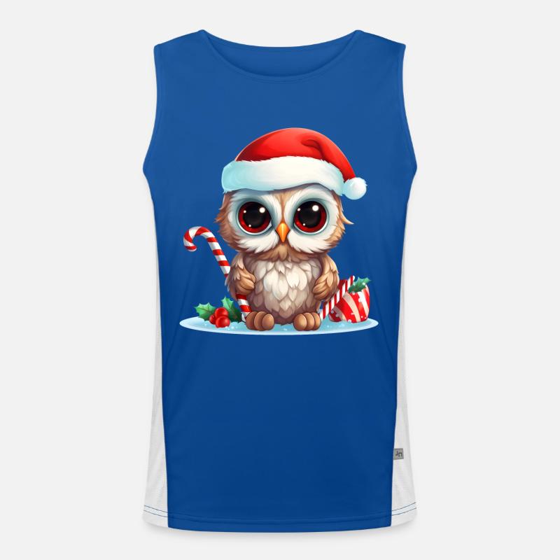 Weihnachten Eule Funktionelles Kontrast-Tank Top für Männer 