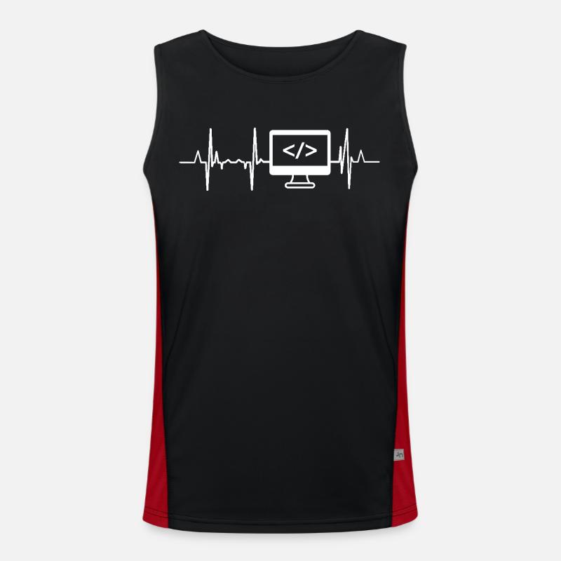 Developer Heartbeat - Men's Functional Contrast Tank Top  - black/red
