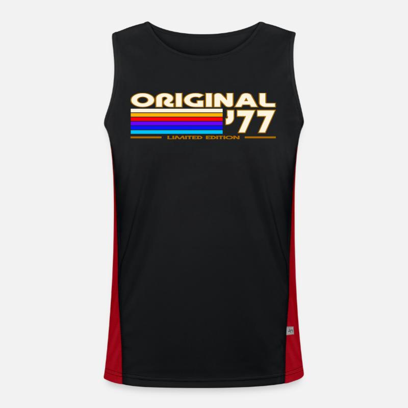 Originaler 77er Rainbow Retro Funktionelles Kontrast-Tank Top für Männer 