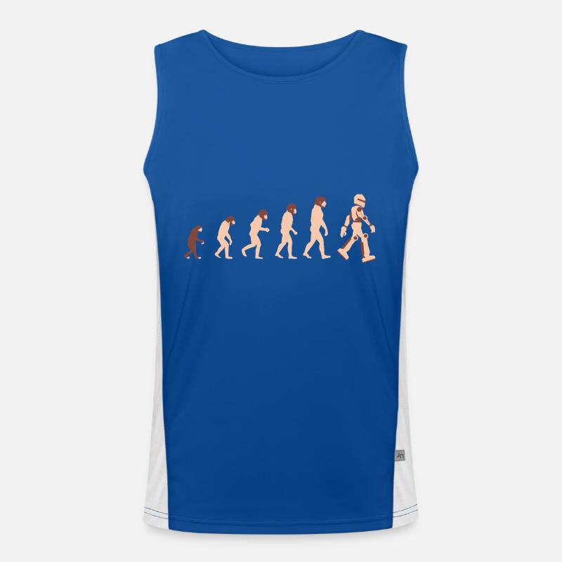 Theorie der Evolution Roboter Zukunft - Geschenkid Funktionelles Kontrast-Tank Top für Männer 
