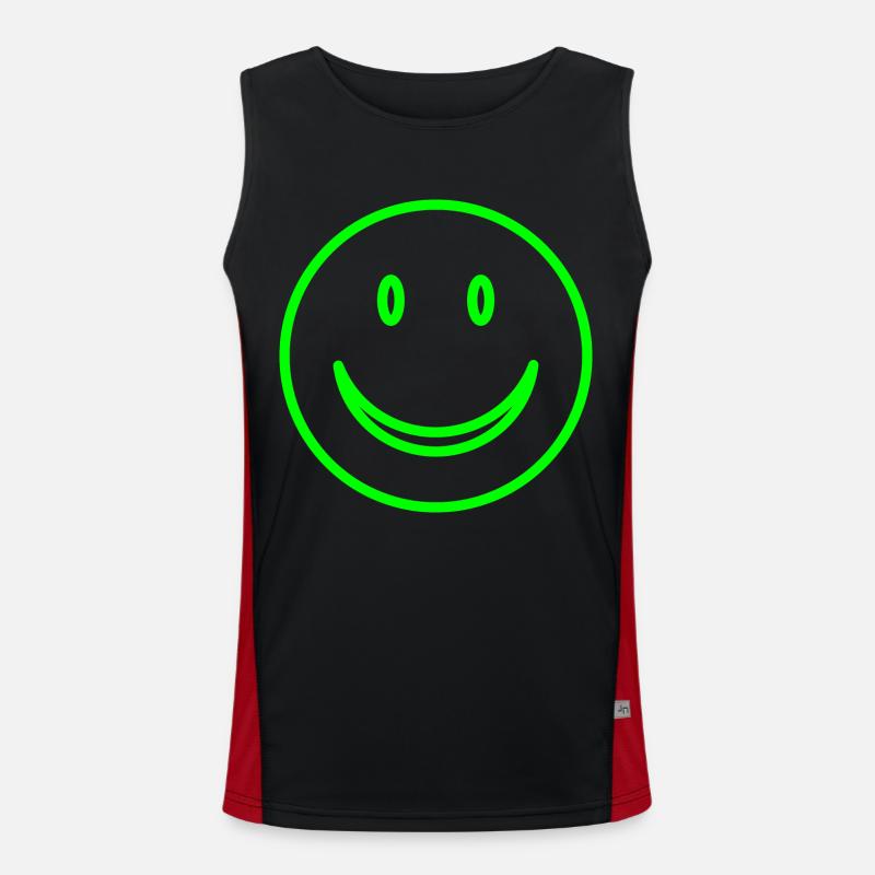 Lachendes Gesicht - Smile Funktionelles Kontrast-Tank Top für Männer 
