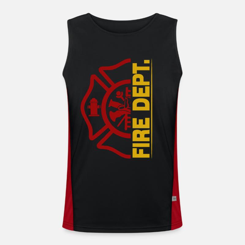 Fire Dept. - Feuerwehr Funktionelles Kontrast-Tank Top für Männer 