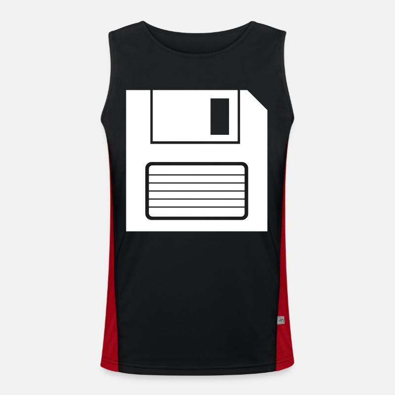 Floppy disk storage symbol - Men's Functional Contrast Tank Top - black/red