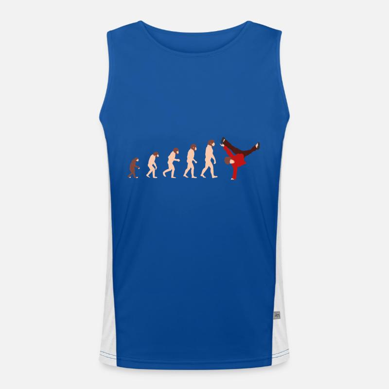 Evolution Breakdance Idée cadeau drôle Débardeur respirant contrasté Homme 