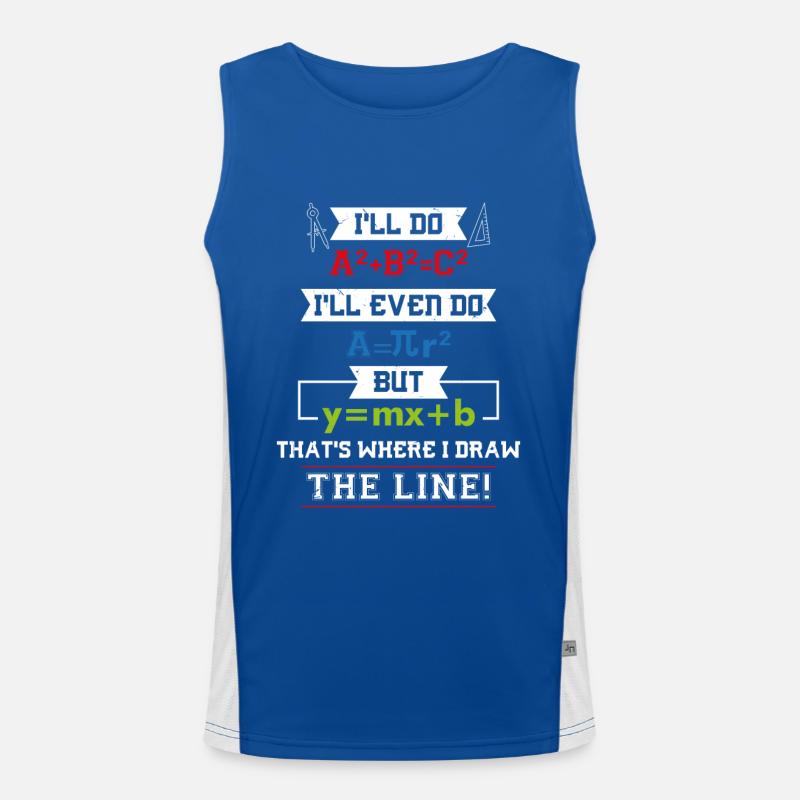 Math Math Teacher Gifts Men's Functional Contrast Tank Top 