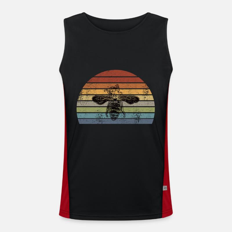 Biene Honig Biene Retro Funktionelles Kontrast-Tank Top für Männer 