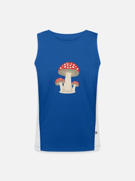 Mushroom lucky guy forest gift idea - Men's Functional Contrast Tank Top  - royal/white - Front