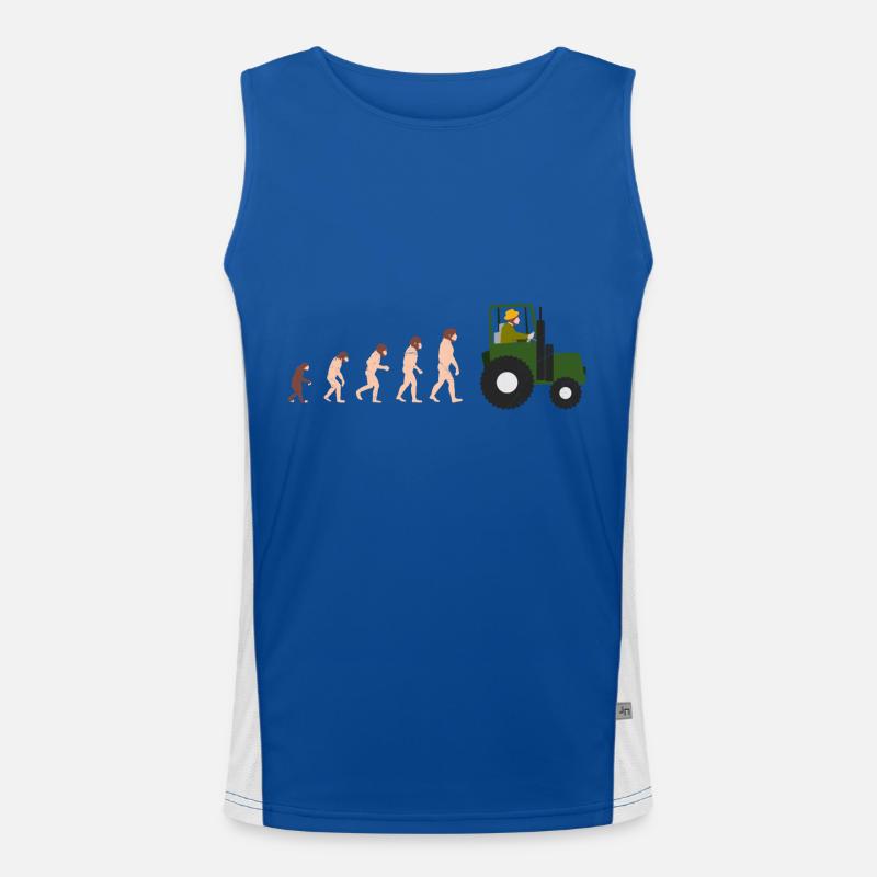 Evolution Bauer Lustige Geschenkidee Funktionelles Kontrast-Tank Top für Männer 