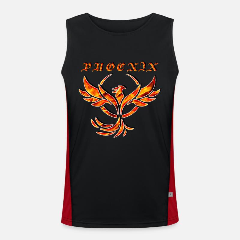 Flaming Phoenix in flames Men's Functional Contrast Tank Top 
