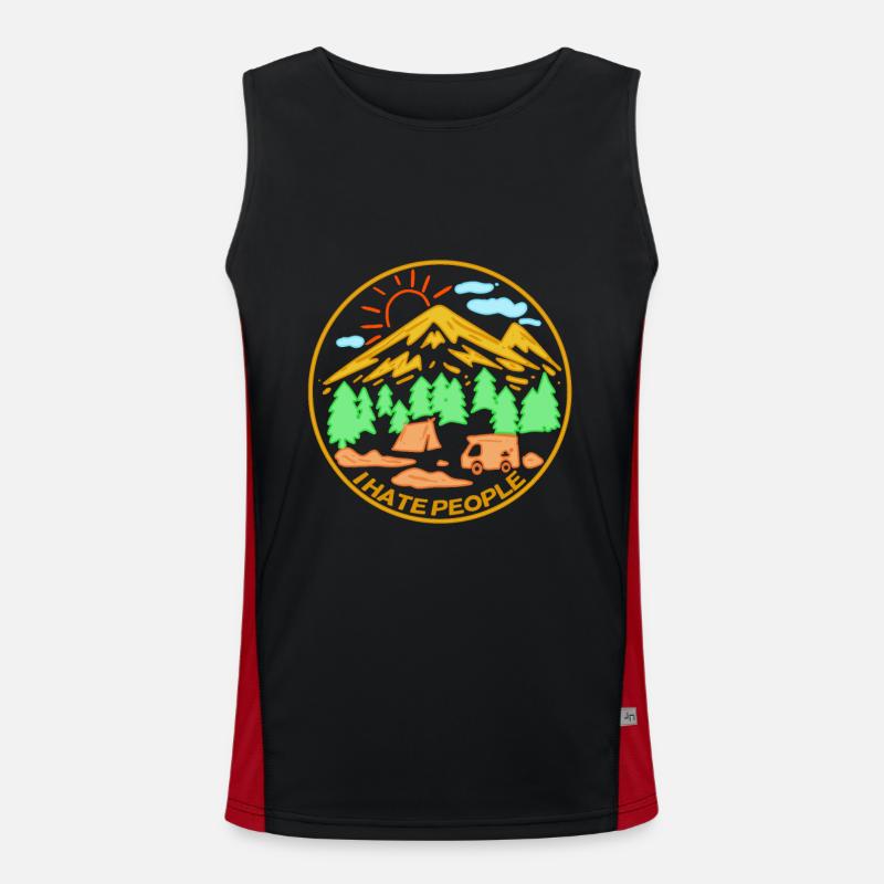 Ich hasse Menschen Funktionelles Kontrast-Tank Top für Männer 