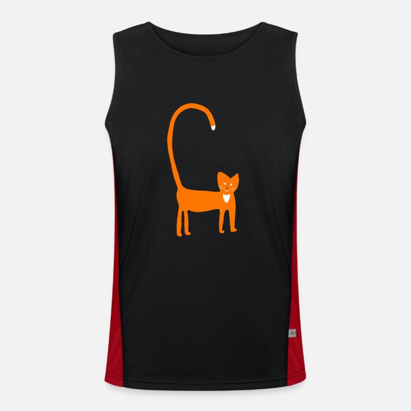 Katze in orange Funktionelles Kontrast-Tank Top für Männer 