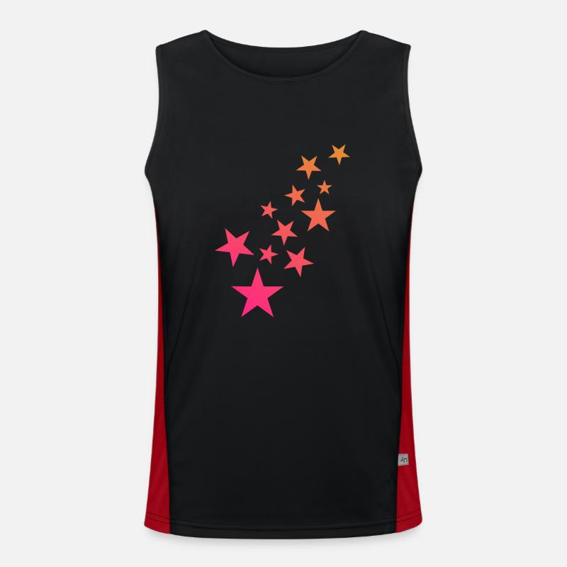 Star asterisk pattern decoration Men's Functional Contrast Tank Top 