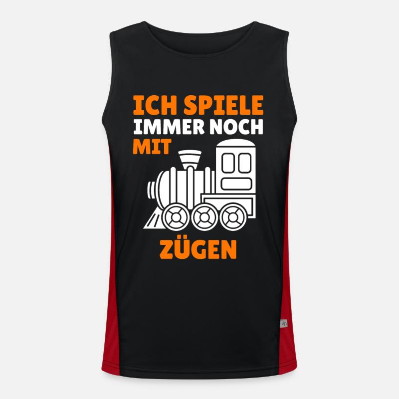 Modelleisenbahn Eisenbahn Spruch Geschenk Rentner Funktionelles Kontrast-Tank Top für Männer 