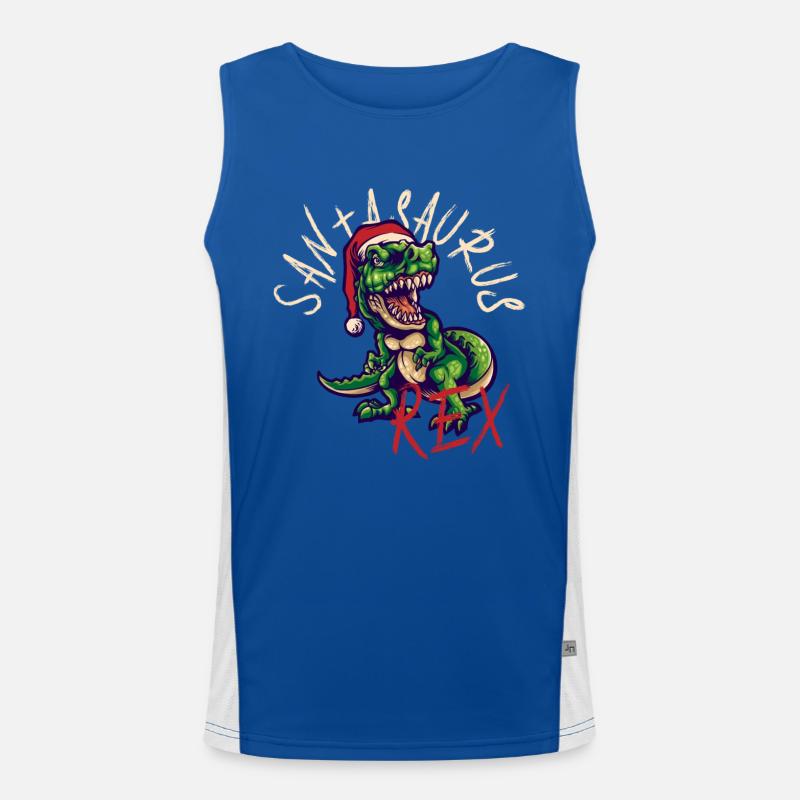 Santasaurus Funktionelles Kontrast-Tank Top für Männer 