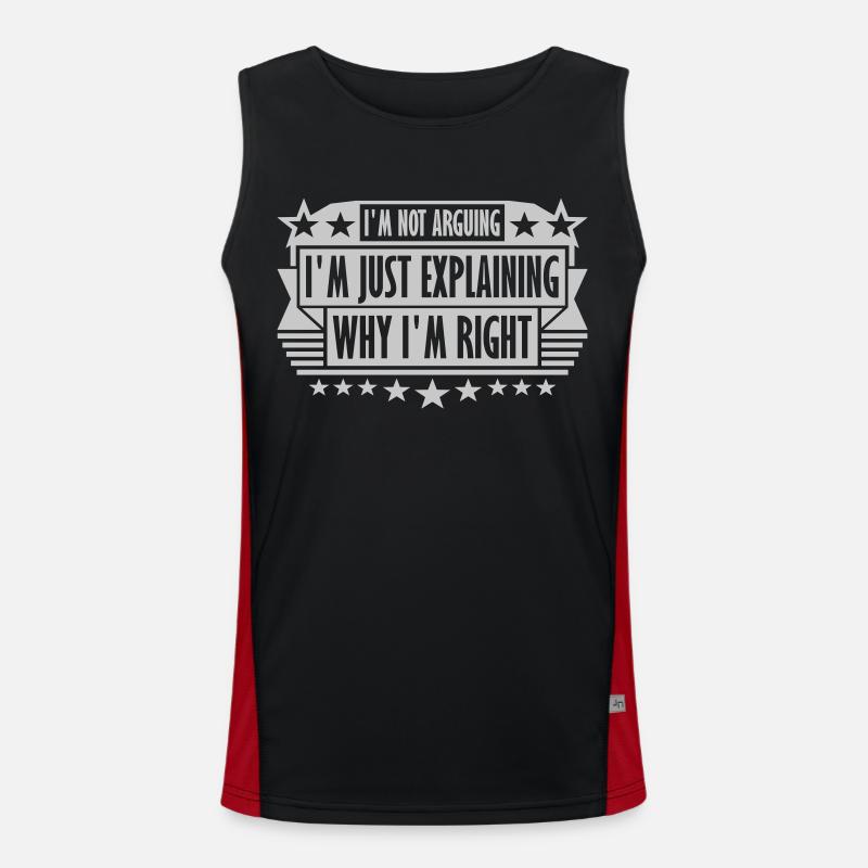 I m not arguing - Men's Functional Contrast Tank Top - black/red