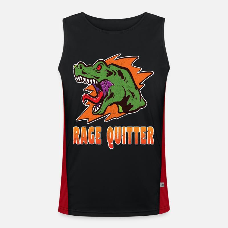 Gamer Rage Quit Dinosaur Men's Functional Contrast Tank Top 
