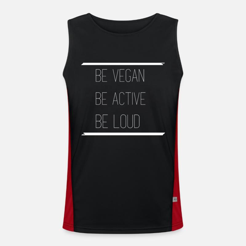 Be vegan be active be loud Funktionelles Kontrast-Tank Top für Männer 