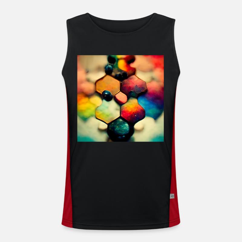 A puzzle with molecules Men's Functional Contrast Tank Top 