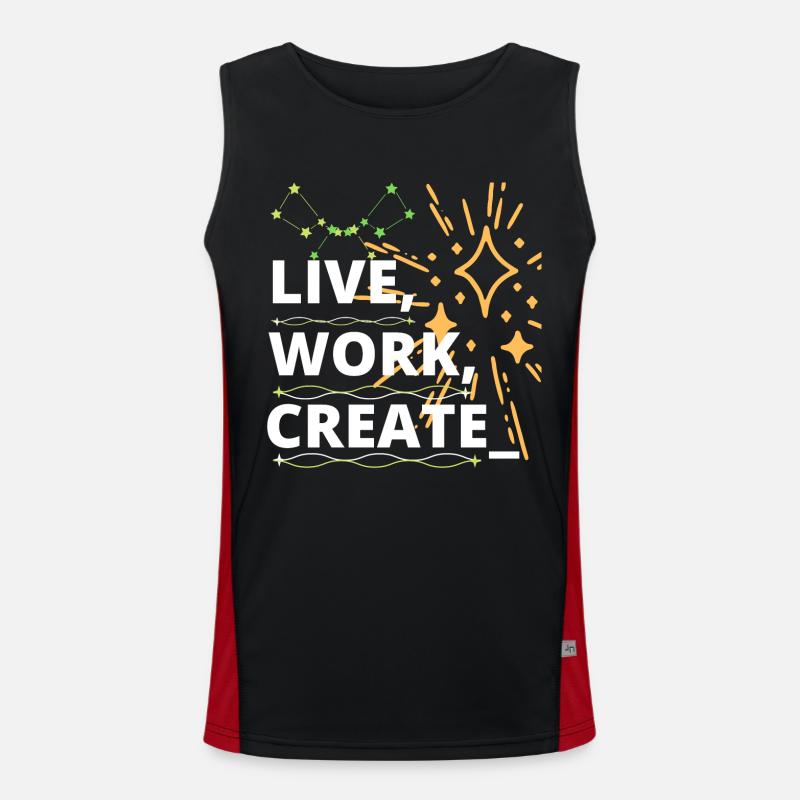 like, work, create Débardeur respirant contrasté Homme 
