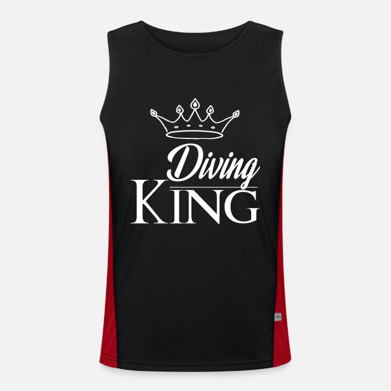 Diving King - Men's Functional Contrast Tank Top  - black/red