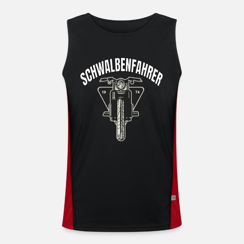 Schwalbenfahrer Sticker Schwalbe Moped Ostmoped Funktionelles Kontrast-Tank Top für Männer 