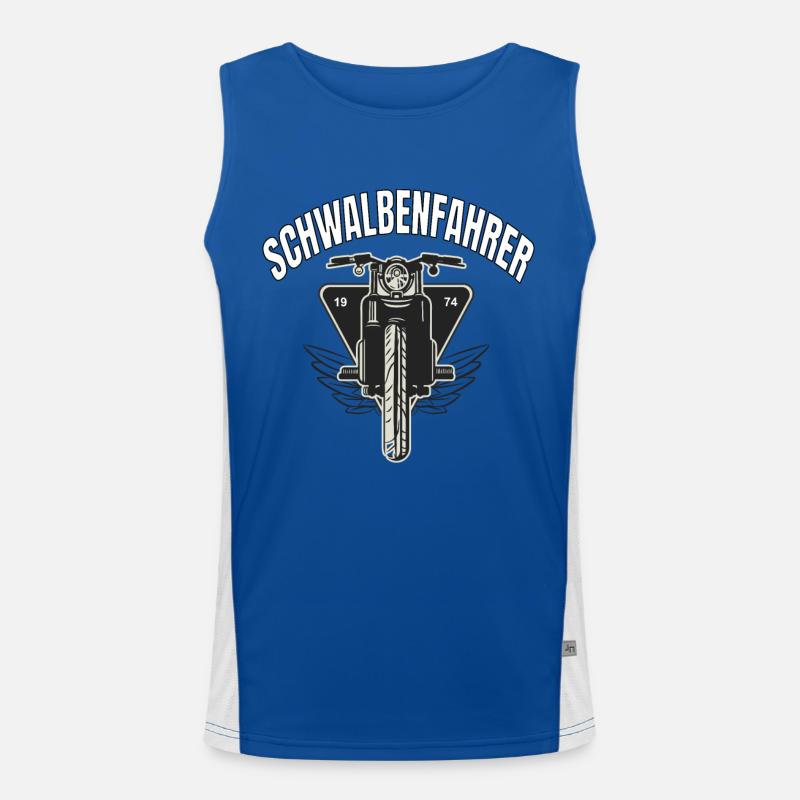 Schwalbenfahrer Sticker Schwalbe Moped Ostmoped Funktionelles Kontrast-Tank Top für Männer 