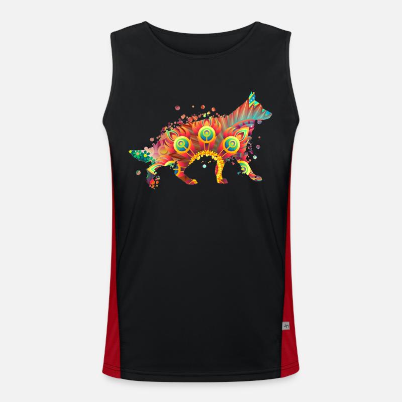German Shepherd Deutscher Schäferhund Design Hunde Funktionelles Kontrast-Tank Top für Männer