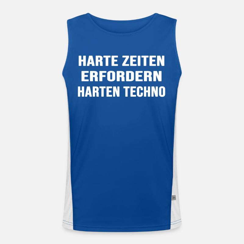 techno rave "harte zeiten harter techno" abfeiern Funktionelles Kontrast-Tank Top für Männer 
