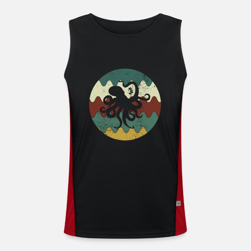 Octopus Retro - Men's Functional Contrast Tank Top  - black/red
