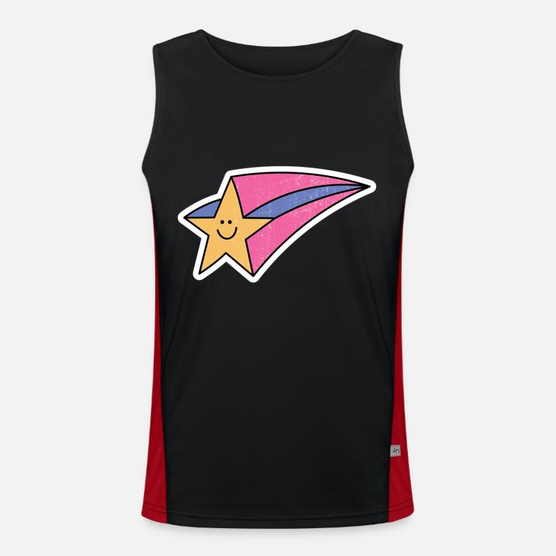 Retro Sternschnuppe Funktionelles Kontrast-Tank Top für Männer 