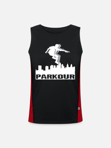 Parkour - Men's Functional Contrast Tank Top  - black/red