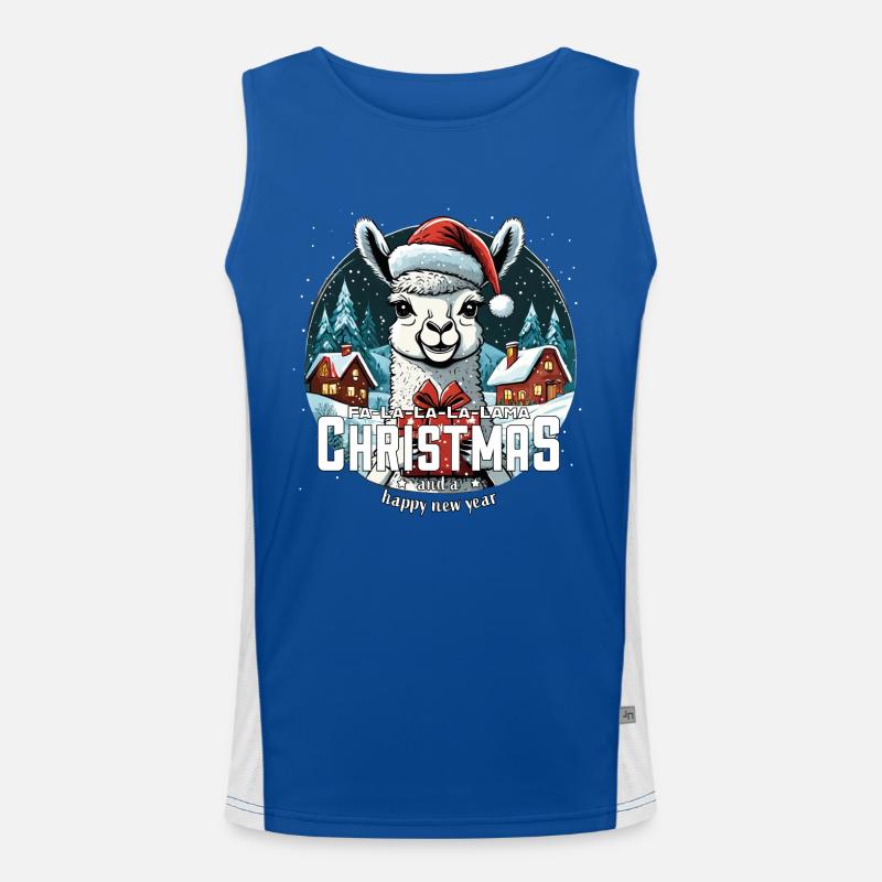 Lama de Noël Fa La La La Lama Noël Débardeur respirant contrasté Homme 