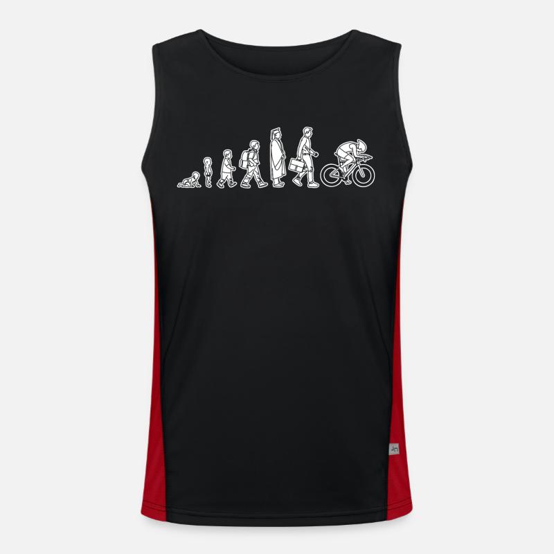 Evolution of a cyclist - Men's Functional Contrast Tank Top - black/red