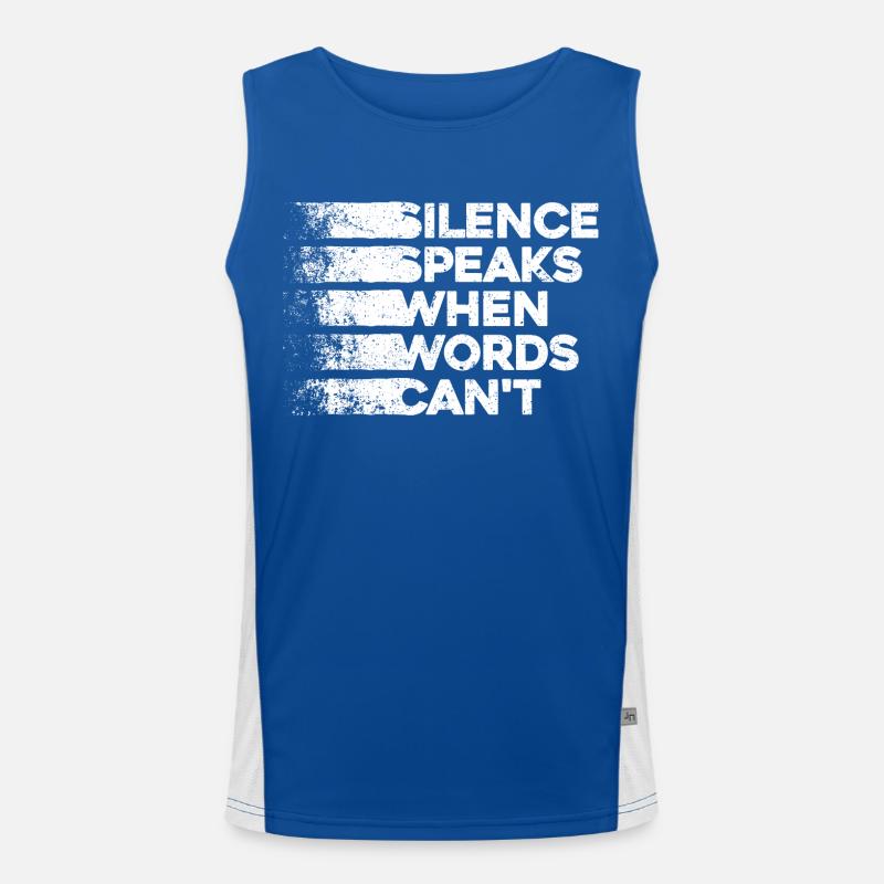 Silence Speaks When Words Can't - Deep Thinker Men's Functional Contrast Tank Top 