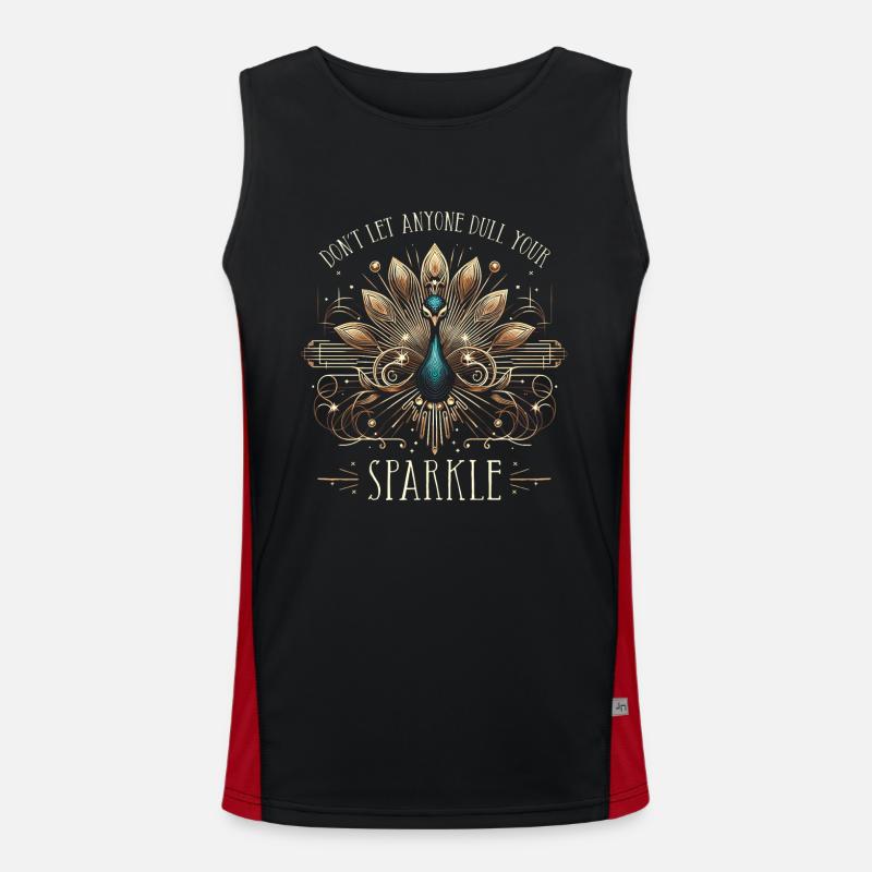Pfau Art Deco Don't let anyone dull your sparkle Funktionelles Kontrast-Tank Top für Männer 