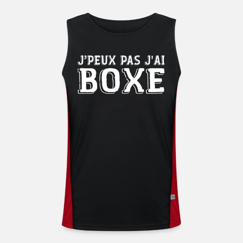 I Can't I Boxing Humor Boxing, Boxer Gift Men's Functional Contrast Tank Top 