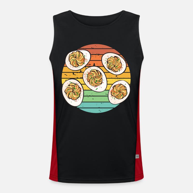 Gefüllte Eier Deviled Eggs Funktionelles Kontrast-Tank Top für Männer 
