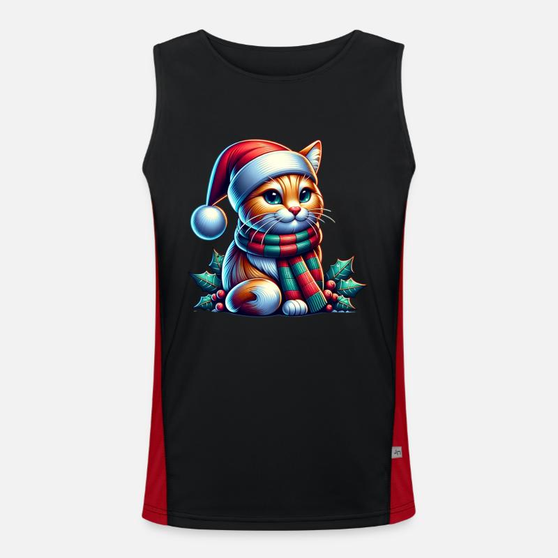 Noël Noël Chat Noël Débardeur respirant contrasté Homme 