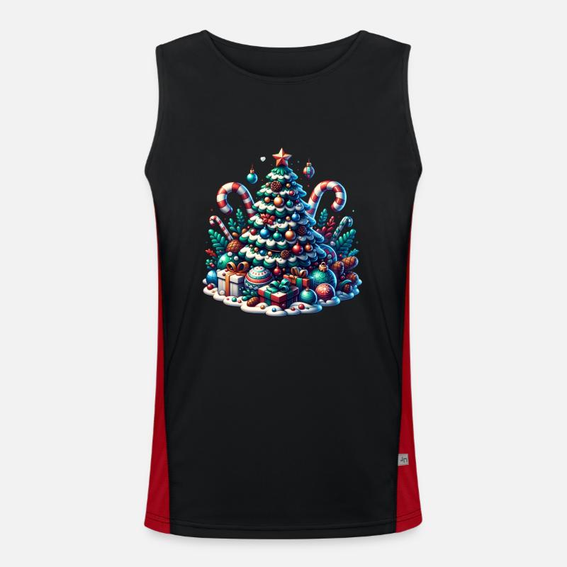 Weihnachtsbaum Funktionelles Kontrast-Tank Top für Männer 