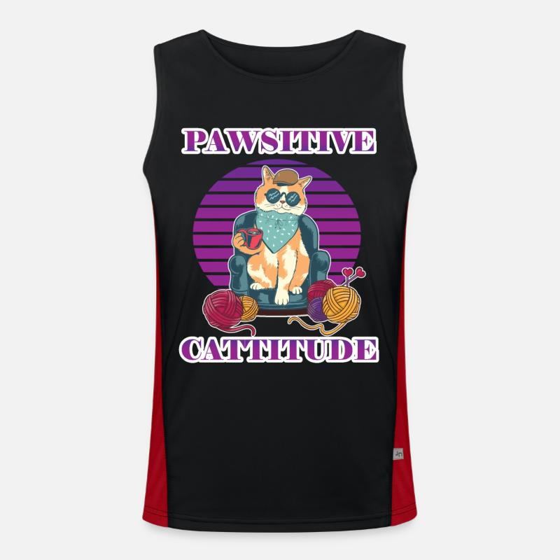 Pawsitive Cattitude Débardeur respirant contrasté Homme 