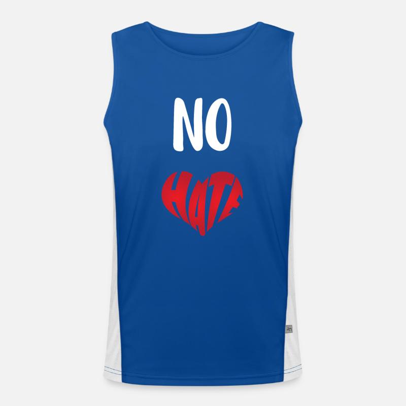 No Hate Dislike Stop Hate Anti Hate Men's Functional Contrast Tank Top 