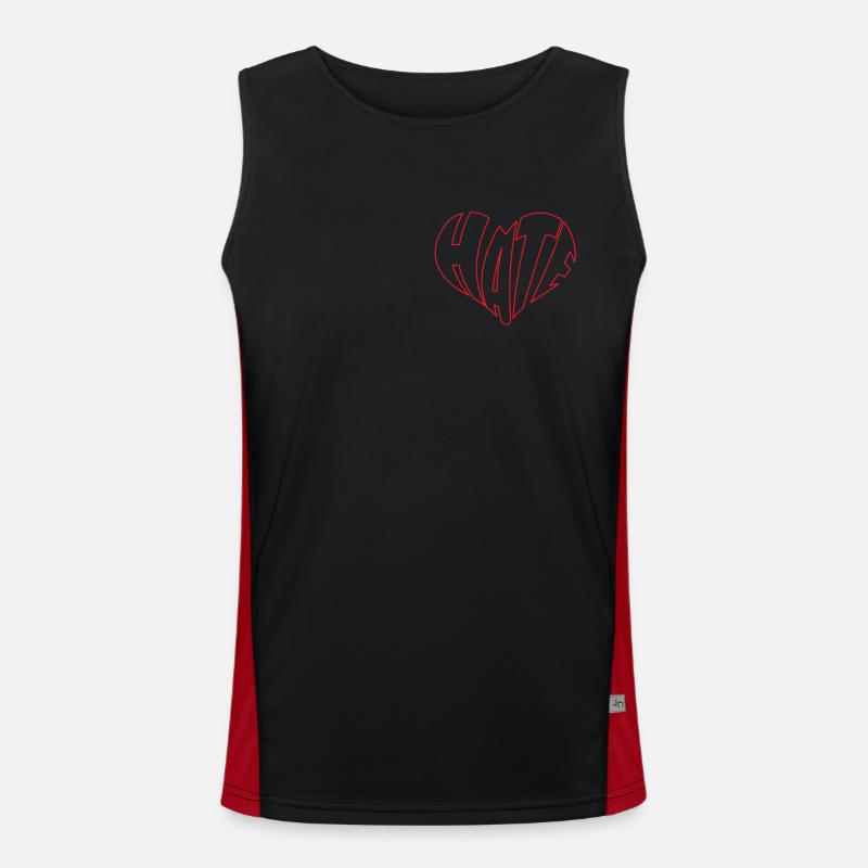 No Hate Dislike Stop Hate Anti Hate Men's Functional Contrast Tank Top 