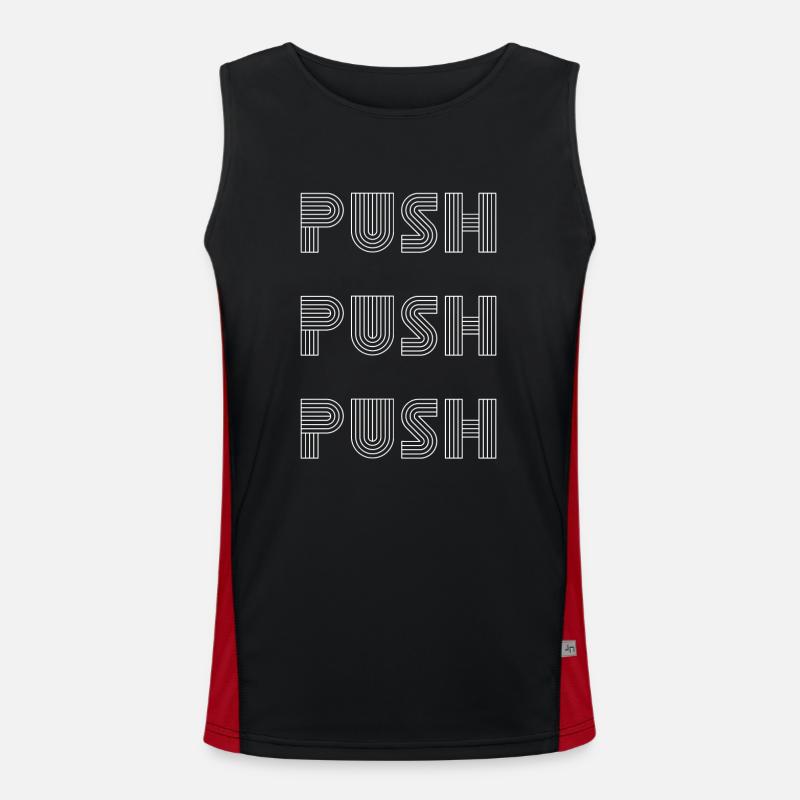 Push Push Push Motivational - Men's Functional Contrast Tank Top  - black/red