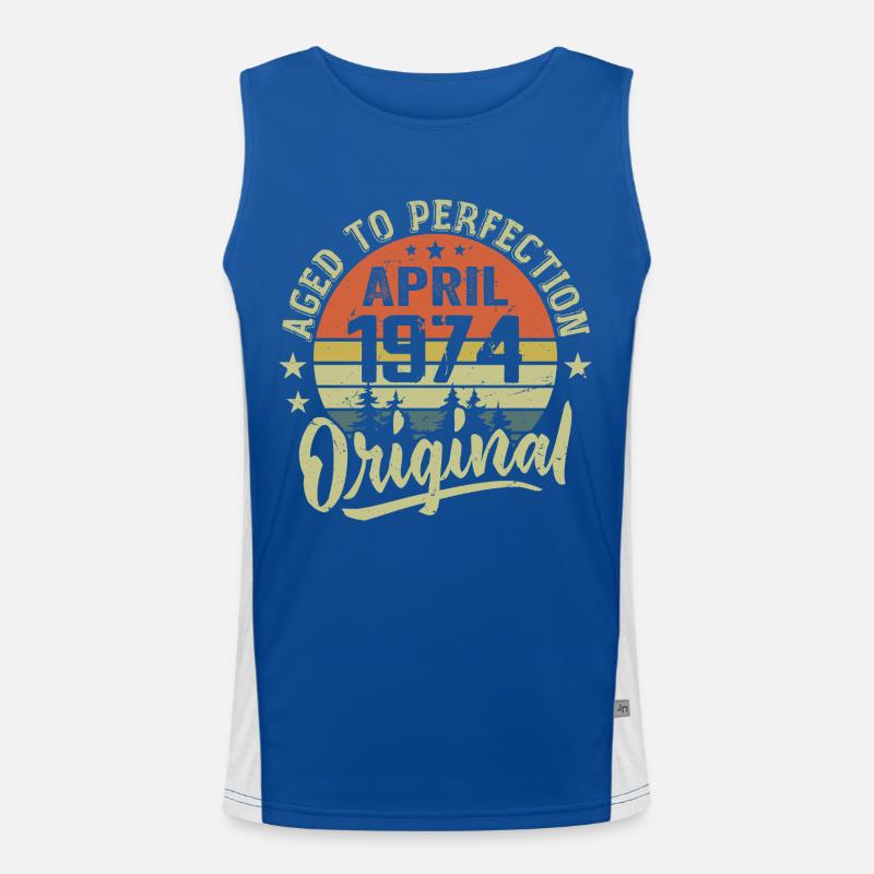 April 1974 Geburtstag - April 1974 Geschenkidee Funktionelles Kontrast-Tank Top für Männer 