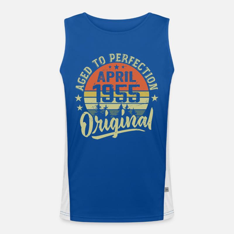 April 1955 Geburtstag - April 1955 Geschenkidee Funktionelles Kontrast-Tank Top für Männer 