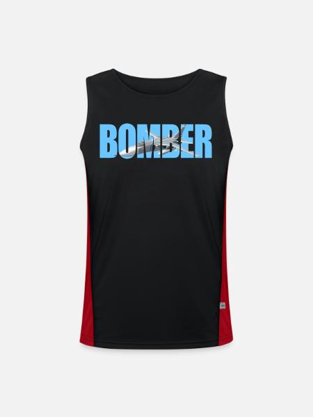 Bomber Su-24 - Men's Functional Contrast Tank Top  - black/red
