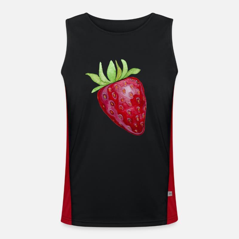 strawberry - Men's Functional Contrast Tank Top - black/red