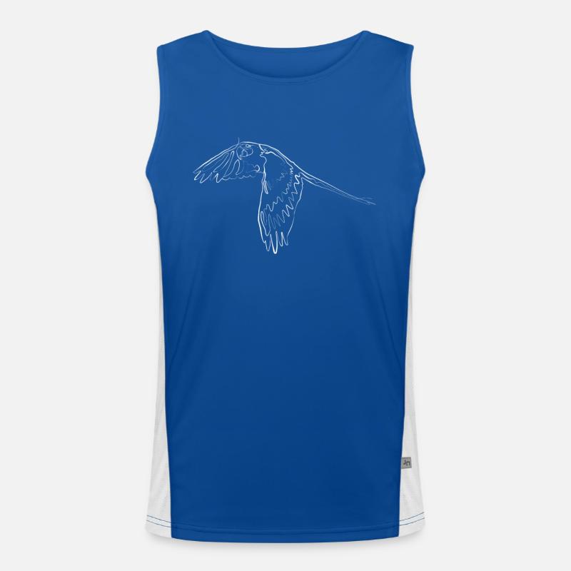 Parrot animal motif - one line drawing Men's Functional Contrast Tank Top 