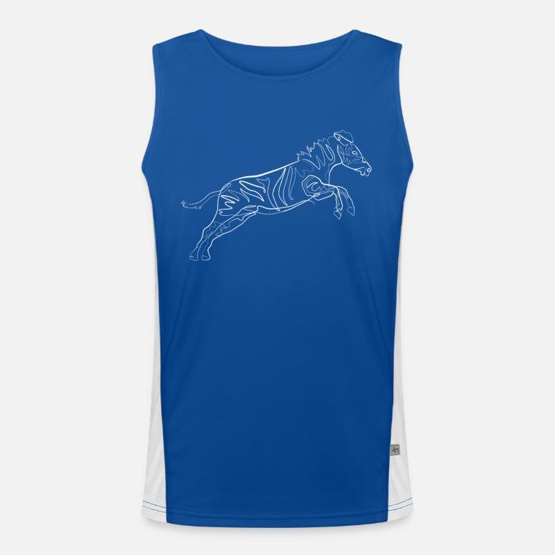 Zebra Tiermotiv - one line drawing Funktionelles Kontrast-Tank Top für Männer 