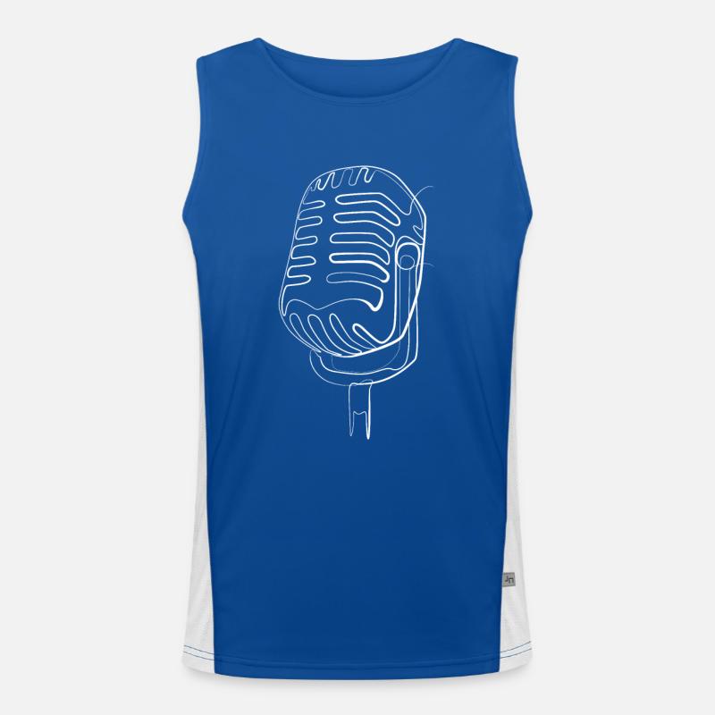 Microphone Singer Men's Functional Contrast Tank Top 